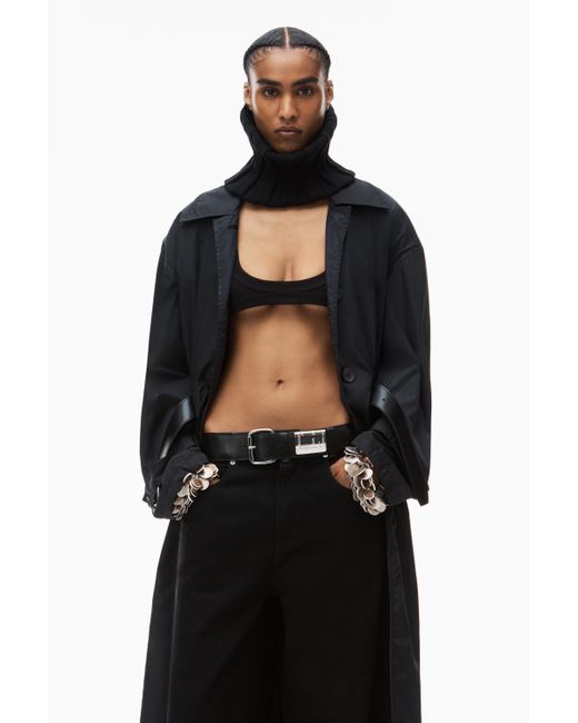 Alexander Wang Black Leather Belted Balloon Jeans
