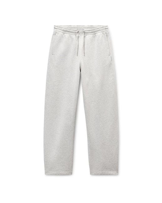 Alexander Wang White Cotton Terry Sweatpant With Crystal Hotfix Drawcord