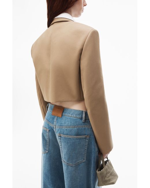 Alexander Wang Blue Pre-styled Cropped Blazer With Dickie