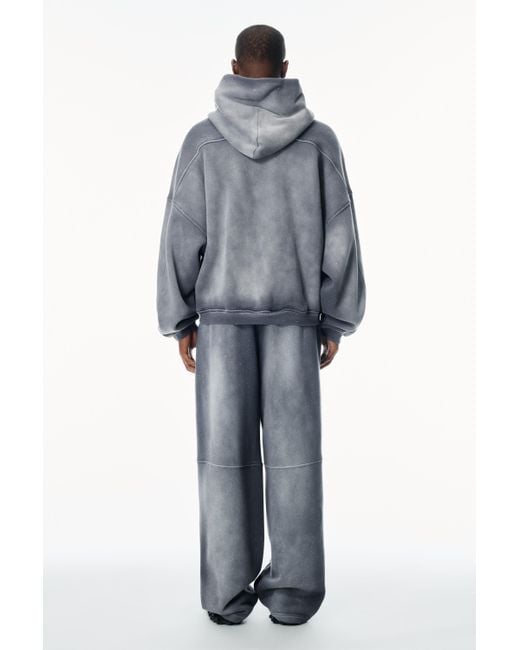 Alexander Wang Crystal Hotfix Zip-up Hoodie in Gray for Men | Lyst