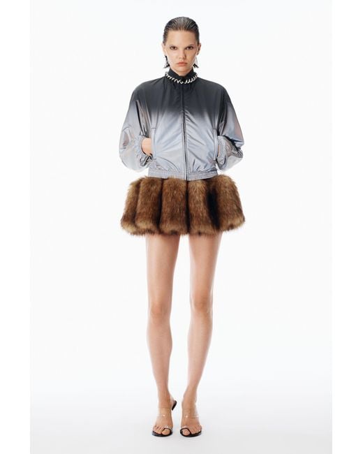 Alexander Wang Black Reflective Track Jacket Shrunken