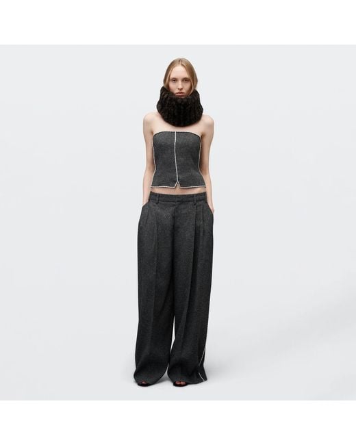Alexander Wang Black Crystal Trim Mid-Rise Pant