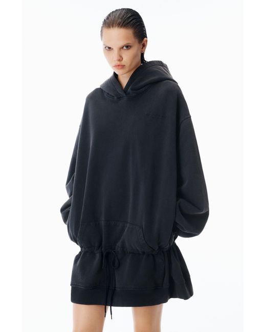 Alexander Wang Black Dropped Waist Hoodie Dress