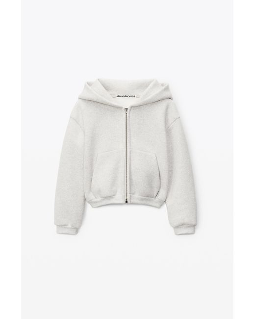 Alexander Wang Clear Hotfix Hoodie In Classic Terry in White | Lyst