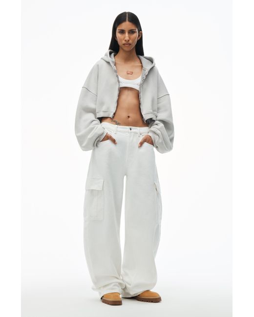 Alexander Wang White Oversize Cargo Jeans In Cotton