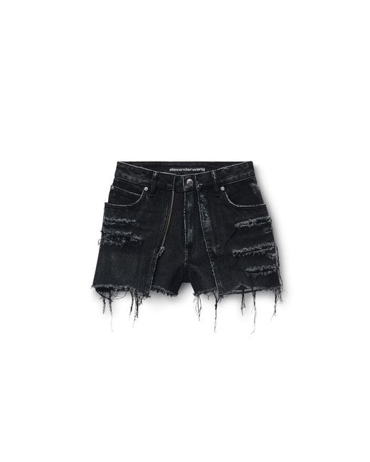 Alexander Wang Black Zip Double Layer Short
