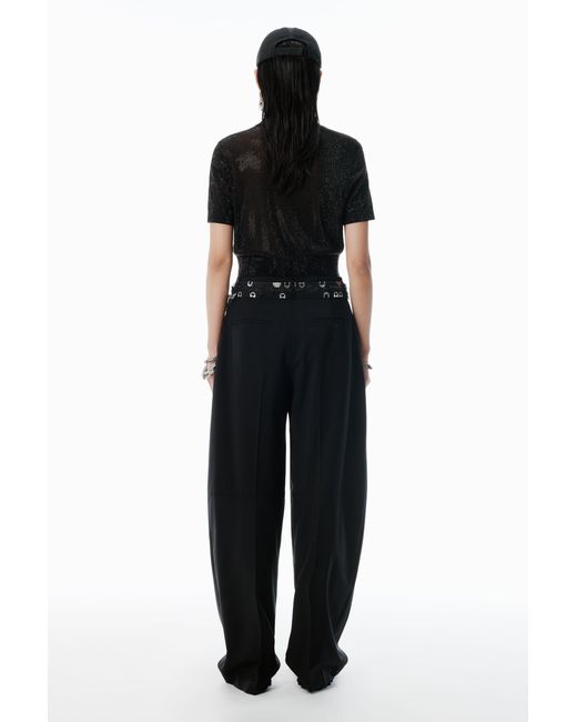 Alexander Wang White Ss Tee With Clear Bead Hotfix