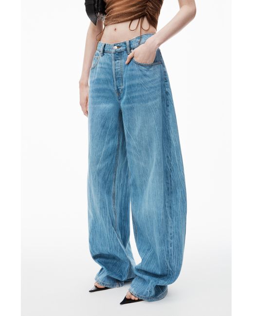 Alexander Wang Blue Oversize Low-rise Jeans