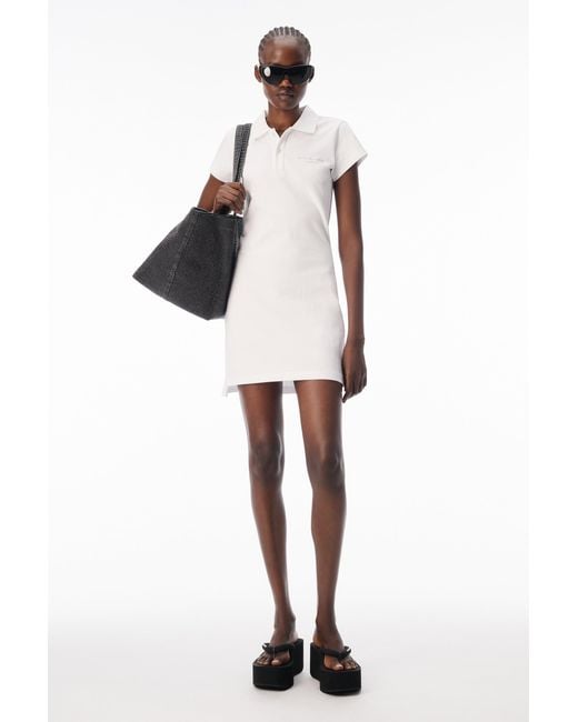 Alexander Wang Black Crystal Hotfix Polo Dress