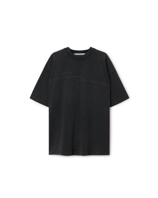 Alexander Wang Black Mirrored Logo Short Sleeve Tee