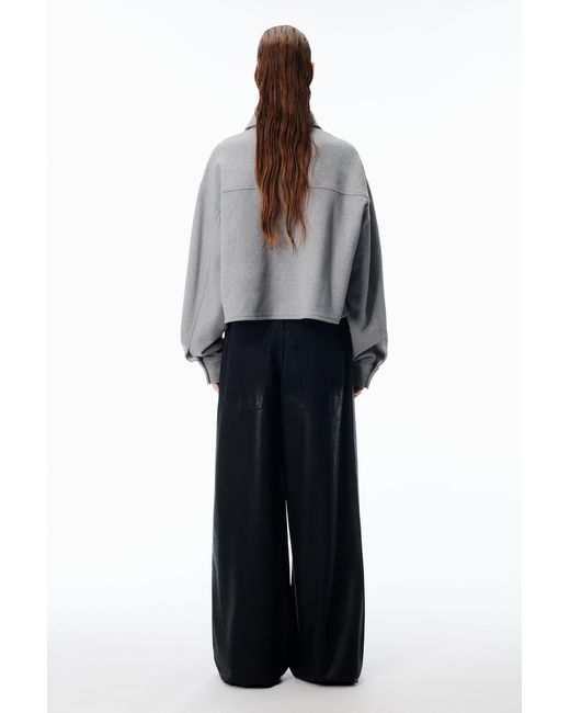 Alexander Wang Gray Button Up Cropped Shirt