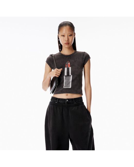 Alexander Wang Black Lipstick Baby Tee