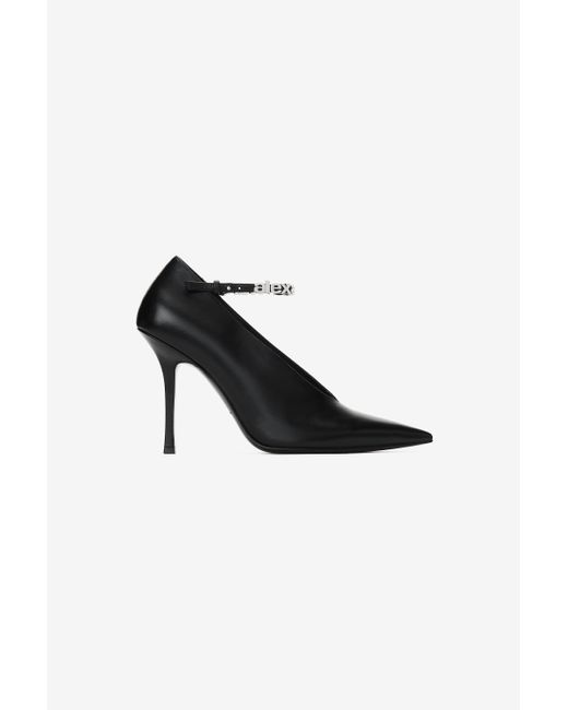 Alexander Wang Black Delphine Ankle Strap Pump In Leather