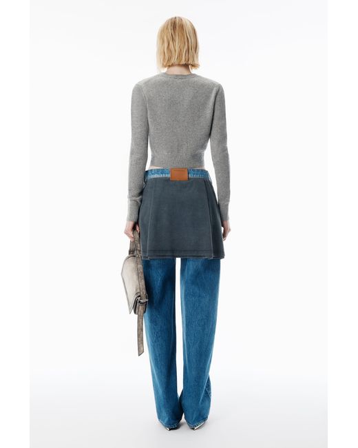 Alexander Wang Gray Wool-Blend Hotfix Cardigan