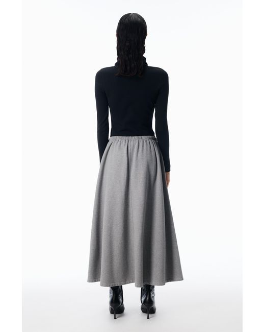 Alexander Wang Gray Low-Rise Midi Circle Skirt