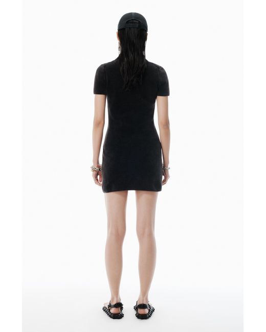 Alexander Wang Black Cotton-blend Chenille Minidress