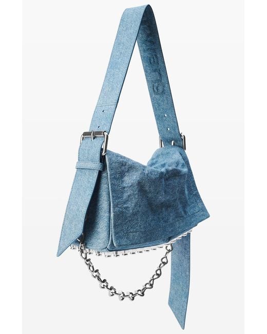 Alexander Wang Blue Ricco Crushed Flap Bag