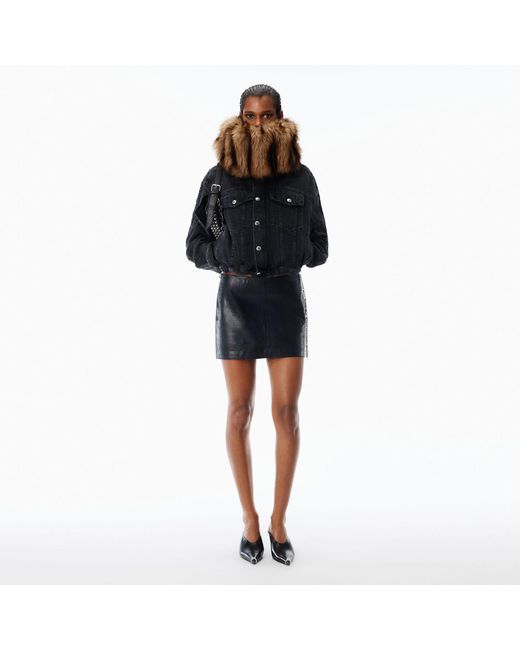 Alexander Wang Black Low-Rise Miniskirt Leather