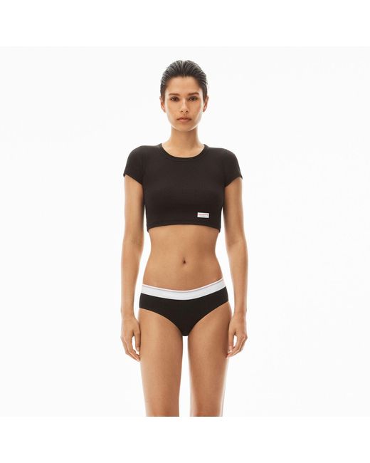 Alexander Wang Black Cropped Short-Sleeve Tee