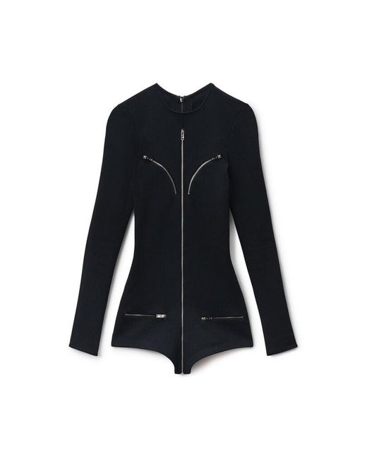 Alexander Wang Black Zip Detail Bodysuit
