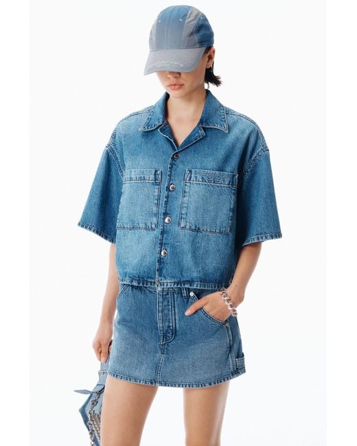 Alexander Wang Blue Carpenter Mini Skort