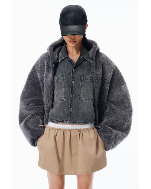Alexander Wang Black Mid-Rise Mini Logo Elastic Skirt