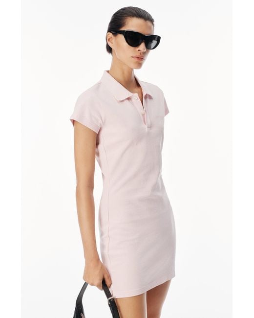 Alexander Wang Black Crystal Hotfix Polo Dress