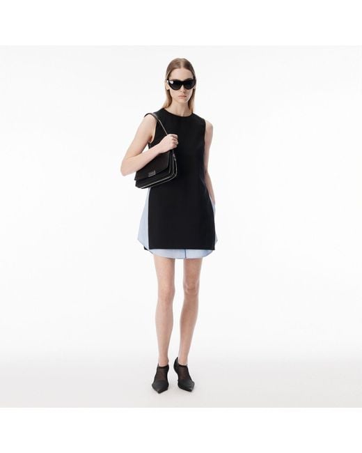 Alexander Wang Black Shift Mini Dress With Zip Side Panels