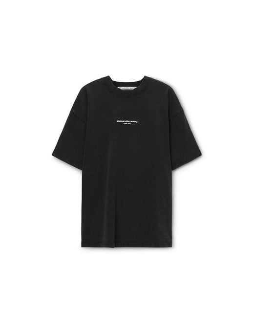 Alexander Wang Black Logo Print Short Sleeve Tee