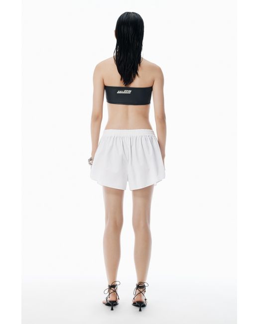 Alexander Wang White Boxer Shorts With Clear Bead Hotfix