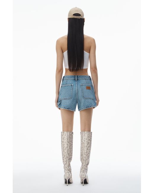 Alexander Wang Blue High-Waist Workwear Shorts