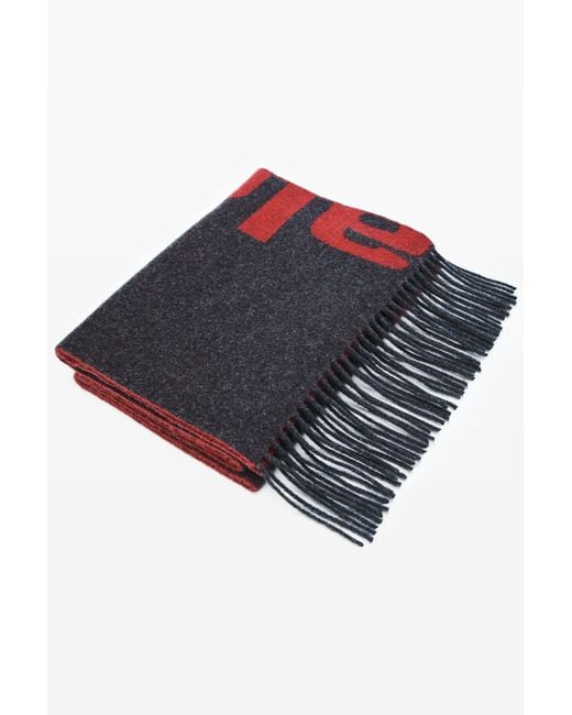 Alexander Wang Blue Logo Jacquard Scarf