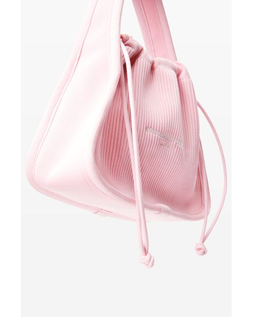 Alexander Wang Pink Ryan Small Bag In Ribbed Knit