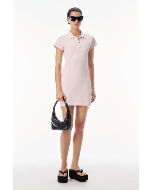 Alexander Wang Black Crystal Hotfix Polo Dress