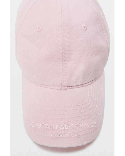 Alexander Wang Pink Crystal Logo Twill Baseball Cap