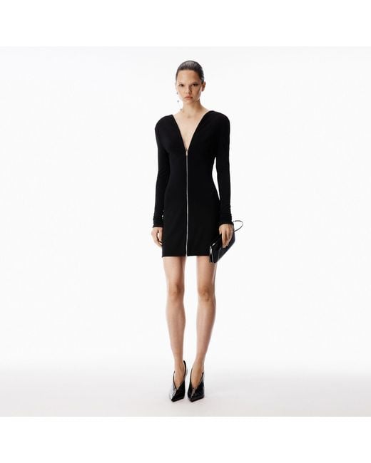 Alexander Wang Black Continuous Zipper Mini Dress