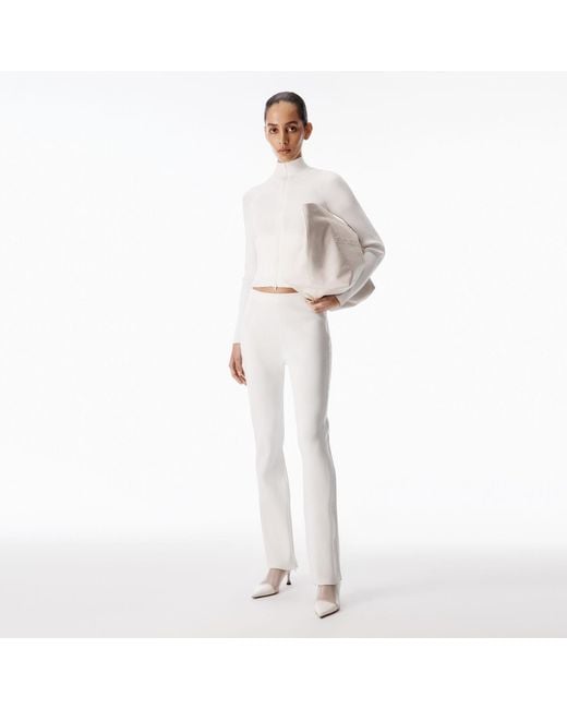 Alexander Wang White Debossed Logo Fitted Pant
