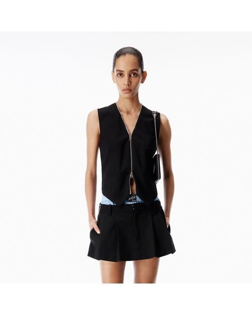 Alexander Wang Black Zipper Tailored Vest