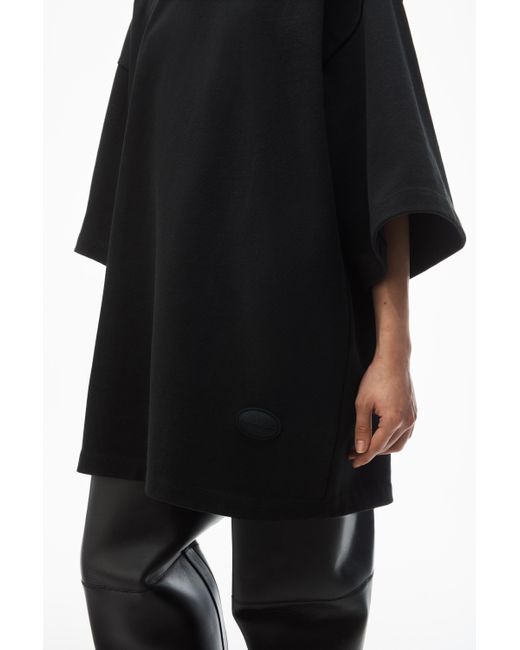 Alexander Wang Black Oversize Drop-sleeve Tee In Japanese Cotton Jersey