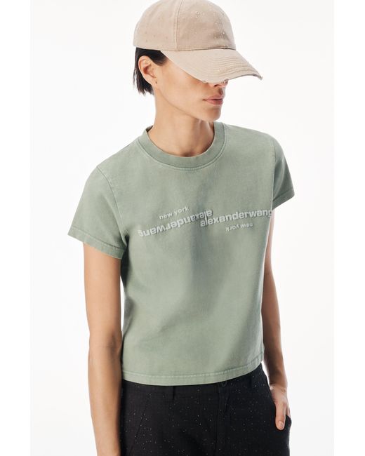 Alexander Wang Black Mirrored Logo Tee