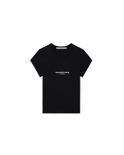 Alexander Wang Black Logo Print Fitted Tee