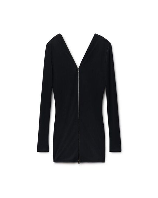 Alexander Wang Black Continuous Zipper Mini Dress