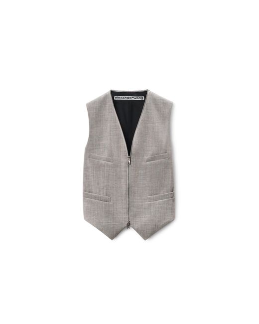 Alexander Wang Gray Tailored Vest With Wraparound Zipper