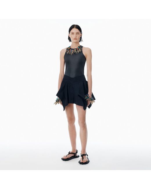 Alexander Wang Blue Deconstructed Cotton Skirt