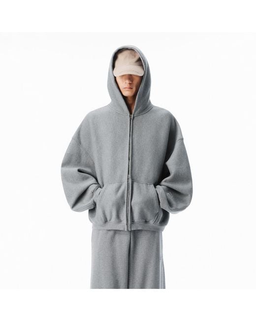 Alexander Wang Gray Star Zip Up Hoodie for men