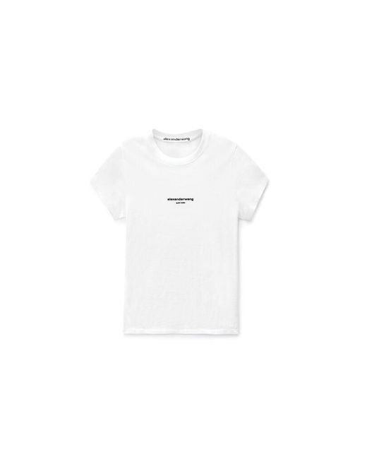 Alexander Wang White Logo Print Fitted Tee