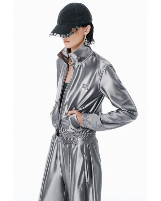 Alexander Wang White Grey Satin Faille Sweatpants