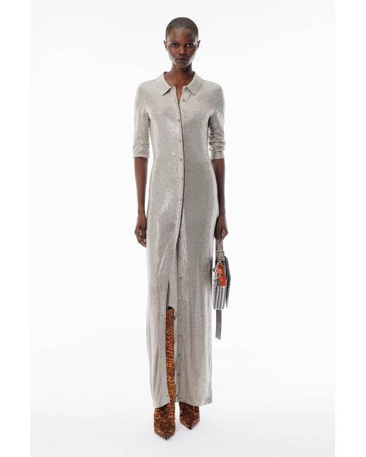 Alexander Wang Black Crystal Polo Maxi Dress