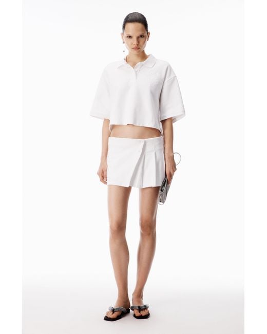 Alexander Wang White Pleated Wrap Mini Skirt