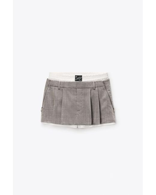 Alexander Wang White Zip Detail Pre-Styled Mid-Rise Pleated Skort